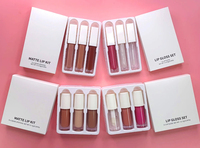 Coffret de gloss vegan Clean Beauty, sans cruauté, haute brillance, kit de rouges à lèvres liquides, coffret cadeau, vente en gros