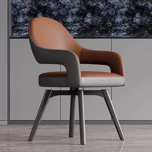 Fauteuil pivotant moderne avec pieds en métal <span class=keywords><strong>noir</strong></span>, <span class=keywords><strong>chaise</strong></span> <span class=keywords><strong>de</strong></span> salle à manger rotative à 360 degrés écologique pour restaurant, appartement, villa, hôtel - Product Image 3