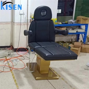 Kisen Factory Wholesale Black Gold Base Customized Color Beauty Salon Massage Spa <b>Electric</b> Adjustable Bed with Face Hole - Product Image 2