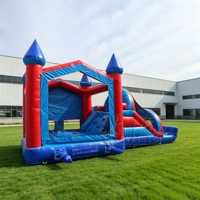 Château gonflable commercial avec toboggan, combo gonflable en PVC, toboggan gonflable, structure gonflable pour enfants, location pour fête d'anniversaire