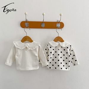 <span class=keywords><strong>Blusa</strong></span> de Manga Larga con Estampado de Cara de Bebé para Otoño, <span class=keywords><strong>Blusa</strong></span> de Color Sólido para Recién Nacidas, Ropa Casual para Niñas, Camisa para Bebés - Product Image 2