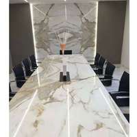 Dalles de marbre blanc d'Italie polies, garantie 1 an, pour décoration de hall d'hôtel, comptoirs et crédences, Calcutta Oro, Calcutta Vagli, grandes dalles