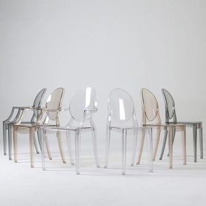 Silla Apilable de Lujo Nórdico Moderno, Muebles Elegantes de Acrílico Transparente de Primera Calidad para el Hogar, Restaurante, Cafetería - Product Image 6