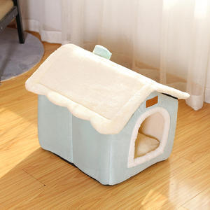 Luxury XL Foldable Cat <b>Bed</b> with Print Design Square Shape for Indoor Cats & Small Pets Arctic Wool Winter Use - Product Image 4