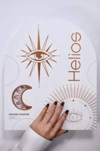 Uñas Postizas de ABS con Purpurina Negra, 24 Piezas, Forma de Almendra, Diseño Celestial, OEM ODM, Uñas Personalizadas con Diseño de Galaxia, Luna y Estrellas - Product Image 4