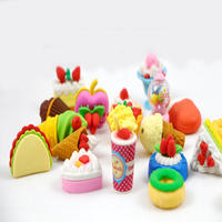 Soododo vente en gros personnalisé mignon Kawaii ensemble de papeterie princesse aliments Dessert enfants cadeau crayon gomme ensemble