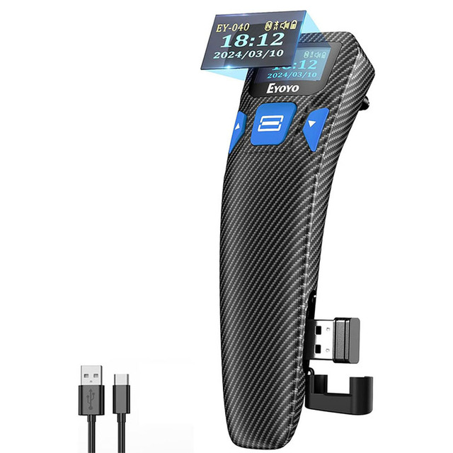 Eyoyo High Quality 1D 2D Portable Bluetooth Wireless Inventory Handheld QR Bar Code Reader Barcode Scanner with Display Screen