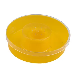 Apicoltura alveare rotondo in plastica superiore mangiatoia per api gialle
