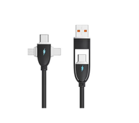 Kabel USB tipe-c TPE 5A 4-in-1, pengisian cepat untuk ponsel & Bank daya baru modis untuk Android