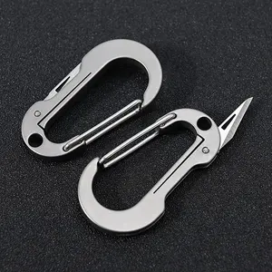 EDC Light Weight Titanium Tool Keychain Carabiner With knife