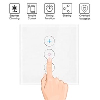 Tugo Intelligent Étanche 220v Marché Européen Mural Tactile Intelligent Wifi Gradateur Zigbee Contrôlé Par Wifi 220v Interrupteur Google