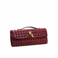 Tas Selempang Wanita Kulit Asli Motif Kartun Anyaman Kreatif Vintage Model Amplop