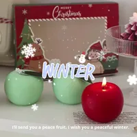Set Hadiah Lilin Parafin Natal Halloween, Souvenir Pernikahan, Bentuk Buah Realistis, Pohon Natal, Rusa Salju, Manusia Salju, Apel Malam Natal