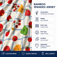Tissu en bambou biologique en gros, impression personnalisée de tissus, tissu extensible en bambou et élasthanne en gros pour pyjamas et vêtements pour enfants