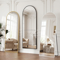Miroir sur Pied Grand Format Personnalisé, Moderne avec Cadre en Alliage pour Chambre à Coucher, Miroir Mural Corps Entier