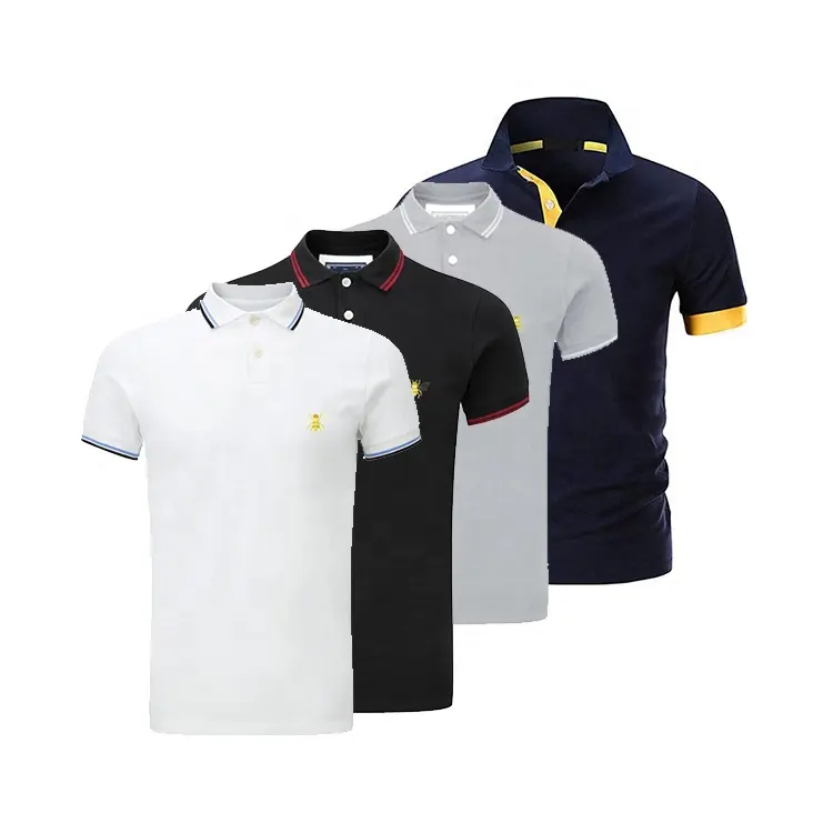 Custom style Casual plain short sleeve white golf men polo t shirts 100% cotton embroidered polo shirts customized logo