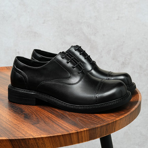 Nouvelle conception, chaussures habillées Oxford grande taille, vente en gros en dropshipping, chaussures habillées décontractées en cuir de vache véritable pour hommes - Product Image 4