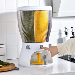 Nuevo Dispensador Giratorio de Arroz para Cocina de 10 kg, Dispensador de Cereales Gruesos de <span class=keywords><strong>4</strong></span> Compartimentos, Dispensador Automático de Cereales para Cocina, <span class=keywords><strong>Caja</strong></span> de Arroz para Cocina - Product Image 3
