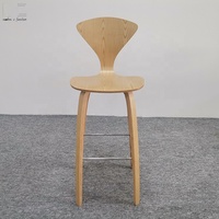 Nordique Moderne Silla De Bar Contreplaqué Tabouret De Bar En Bois Massif Norman Cherner Chaise Haute En Bois Comptoir Tabouret De Bar pour La Cuisine