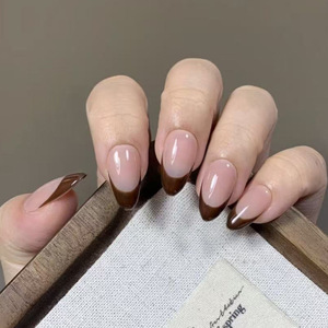 <span class=keywords><strong>Faux</strong></span> ongles élégants blancs à nœud papillon, style français, longs et pointus, qui flatterent le teint, 24 pièces, ongles artificiels en vrac - Product Image 4