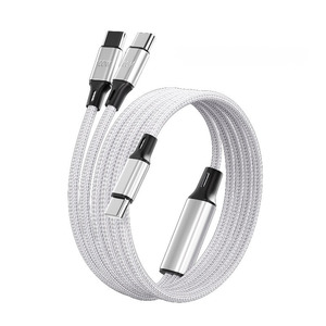 Cavo USB C 2 in 1 ad Alta Velocità 100W PD, Cavo di Ricarica Rapida 5A Type-C, Cavo Doppio 1-a-2 per <span class=keywords><strong>Apple</strong></span> iPhone 16 Pro - Product Image 2