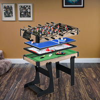 Table de jeu 4-en-1 Football Billard Air Hockey Tennis de table Planche en MDF Economiseur d'espace Divertissement à domicile Cadeau de Noël