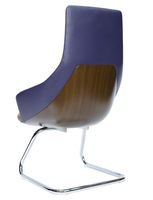 Chaise de bureau de visiteur en cuir de directeur invité exécutif moderne marron de luxe à dossier moyen sans roues