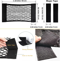 Teng Hui 2 pièces Filet de rangement pour voiture, filet de poche en maille avec adhésif auto-agrippant, ajustement universel, organisateur de coffre de voiture en polyester