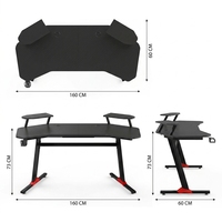 Wholesale Wooden Gaming Computer Desk with Large Desktop Dual Shelves Cup Holder & Extendable Design