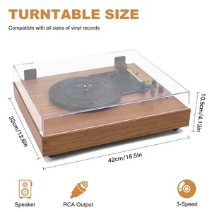 Tocadiscos de Vinilo Retro de Madera con Altavoces BT Integrados, Gramófono de 3 Velocidades, Sistema de Audio para el Hogar, Decoración para Sala de Estar - Product Image 2