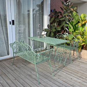 Nordico moderno Set di mobili da esterno tre pezzi tavolino sedia da balcone durevole francese per il tempo libero romantico per la terrazza - Product Image 4