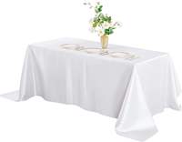 Nappe rectangulaire en satin de polyester multicolore, douce et lisse, couleur unie, jupe de table, couvre-table de mariage, vente en gros