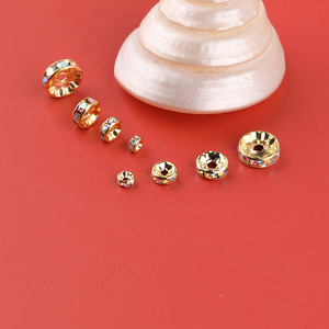 Cuentas espaciadoras cuadradas chapadas en cobre AB Color Oro/Plata con diamantes dispersos de 4mm para fabricación de joyas y accesorios DIY - Product Image 3