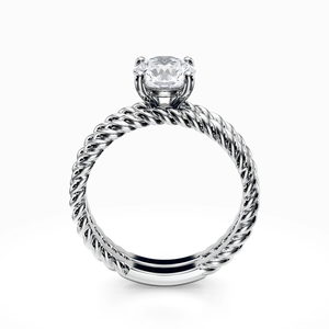 ชุดเครื่องประดับเจ้าสาว SGARIT Twisted Rope Solitaire แบบกำหนดเอง แหวนเพชร 2 กะรัต ทอง 18K เพชรเพาะเลี้ยงในห้องปฏิบัติการ สี VS D พร้อมใบรับรอง IGI เครื่องประดับแฟชั่น - Product Image 2