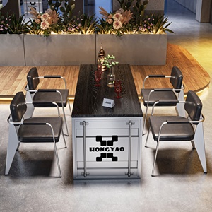 Ensemble <span class=keywords><strong>de</strong></span> table et <span class=keywords><strong>de</strong></span> chaises en <span class=keywords><strong>fer</strong></span> <span class=keywords><strong>forgé</strong></span> <span class=keywords><strong>de</strong></span> style industriel pour restaurant occidental, <span class=keywords><strong>salon</strong></span>, pub, boutique <span class=keywords><strong>de</strong></span> barbecue, café - Product Image 2
