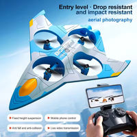 Drone per Fotografia Aerea con WiFi, Quadricottero Controllato da App, Aereo RC Acrobatico, Giocattolo per Bambini, Aeroplano Telecomandato con Telecamera FPV 480P