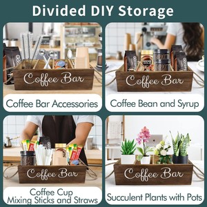<b>Coffee</b> Bar Storage Box 32cm Rectangle With Handle Removable Insert For <b>Coffee</b> Bean Storage - Product Image 4