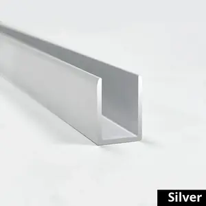 Profilé en U en alliage d'aluminium avec bande de bordure pour fente de verre 6*8*10*12mm Série 1000 Foshan - Product Image 6