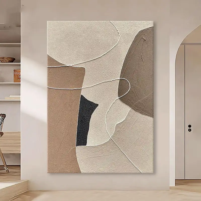 현대 가정 장식 100% 손으로 그린 추상 스타일 벽 그림 3D 벽 예술 거실 장식을 위한 구호 그림