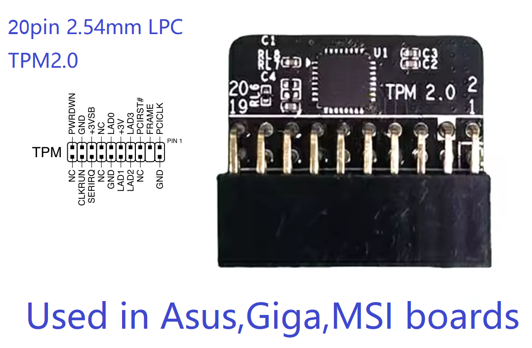 BL-TPM-A-LPC4 ( 20-1pin 2.54mm TPM2.0)