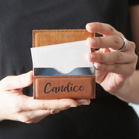 Dompet Kartu Bisnis Logam dengan Penutup Magnetik Kulit Sintetis yang Dapat Dipersonalisasi, Tempat Kartu Kredit Stainless Steel