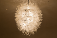 Lustre en verre soufflé à la main personnalisé, art moderne, luminaire suspendu torsadé, cadre en acier inoxydable, télécommande LED, hôtel de luxe