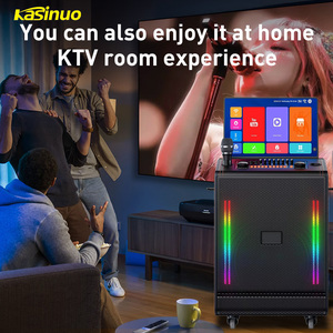 Wholesale New Hot Trolley 17.3 Inch Portable <b>Speaker</b> Machine Touch Screen Colorful KTV Singing Player Handle <b>Outdoor</b> <b>Speaker</b> Bt - Product Image 4