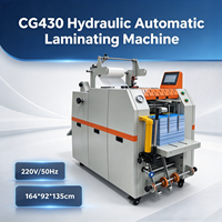 Machine à plastifier hydraulique automatique CG430, taille d'alimentation maximale 370*750 mm, vitesse 0-12 m/min pour imprimerie