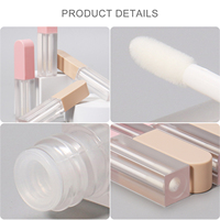 Tubes à gloss à lèvres givrés en PETG/ABS de 3 ml avec logo personnalisé, flacon vide transparent pour huile à lèvres avec bouchon à vis et couleur personnalisée