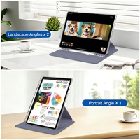 Casing Tablet Akrilik Transparan untuk Samsung Galaxy Tab A9 8.7 Inch X110/X115 dengan Penutup Depan PU dan Fitur Penyangga Putar