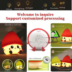 Hiện Đại Dễ Thương Ít Dâu Tây LED Ánh Sáng Ban Đêm Trắng Ấm Trang Trí Nội Thất Với Cảm Biến Cảm Ứng Món Quà Kỳ Nghỉ Cho Trẻ Sơ Sinh Làm Silicone - Product Image 3