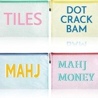 Sac de rangement pour Mahjong en PVC, fabrication soignée, imperméable, respirant, ultra-léger, extensible, grande capacité, pochette à fermeture éclair pour jeu
