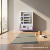 Distributeur automatique de chocolat, de sachets de thé, de collations et de boissons avec code QR, acceptant les paiements par carte de crédit et pièces, pour usage intérieur