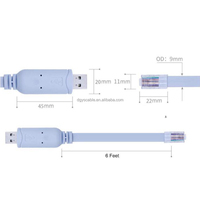 Câble Console USB 2.0 RJ45 Bleu Tressé Ethernet pour Ordinateur et Caméra 1.8M 3M 5M Câble Rollover pour Switch USB RJ45